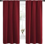 NICETOWN Christmas Burgundy Curtains Blackout Drape Panels - Image 2