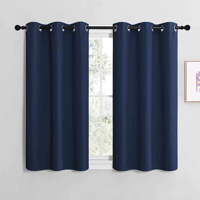 NICETOWN Blackout Draperies Curtains, 1 Pair, 34 x 36 inches, All Season by NICETOWN