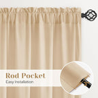 HOMEIDEAS Non-See-Through Beige Privacy Sheer Curtains, 52 X 63 Inches Long 2 - Image 5
