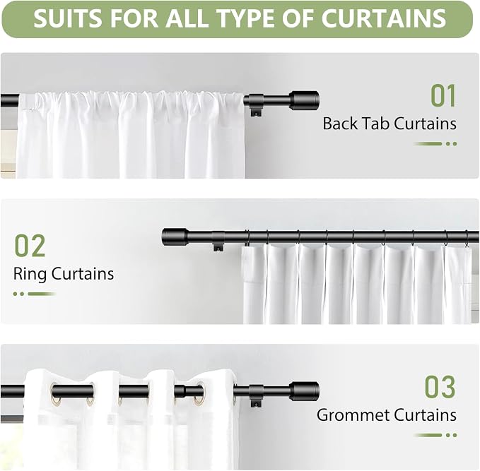 5/8” Diameter Curtain Rods 30-120 Inch, - Image 7