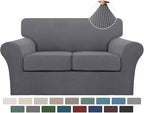 Turquoize 3 Piece Sofa Covers for 2 Cushion Couch Sofa Slipcover Soft Couch by Turquoize