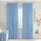MIULEE Sky Blue Back Tab Blackout Curtains 90 Inches Long 2 Panels Set - Image 9