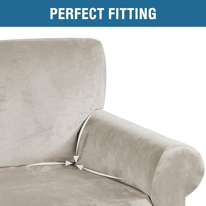 H.VERSAILTEX Stretch Velvet Sofa Covers Large Couch Covers Sofa Slipcovers - Image 4