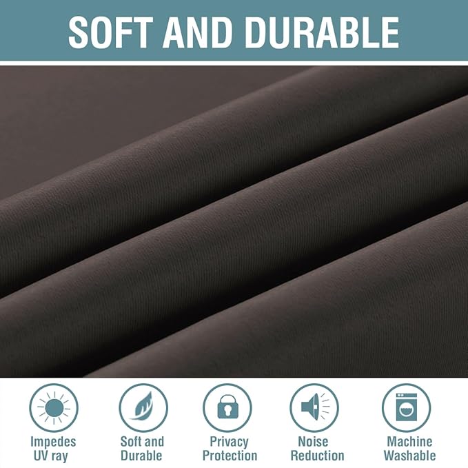 H.VERSAILTEX Blackout Curtains for Bedroom 63 Inches Length Thermal Insulated - Image 4