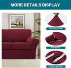 Turquoize 3 Piece Sofa Covers for 2 Cushion Couch Sofa Slipcover Soft Couch - Image 4