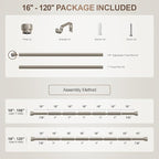 Lootkell Modern Brushed Nickel Curtain Rods - Image 9