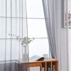 SpaceDresser Basic Rod Pocket Sheer Voile Window Curtain Panels White 1 Pair 2 - Image 2