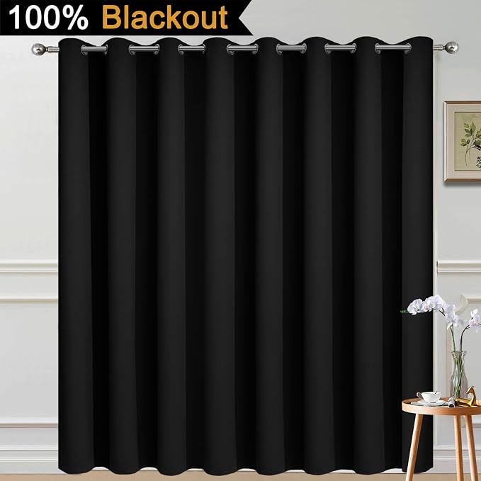 Yakamok 100% Blackout Thermal Insulated Sliding Door Curtains, Noise Reducing - Image 2