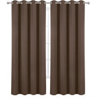 LEMOMO Blackout Curtains 52 x 90 Inch Long Chocolate Curtains Set of 2 Panels - Image 2
