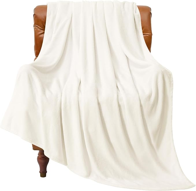 BEDELITE Fleece Blanket Cream Throw Blanket by BEDELITE