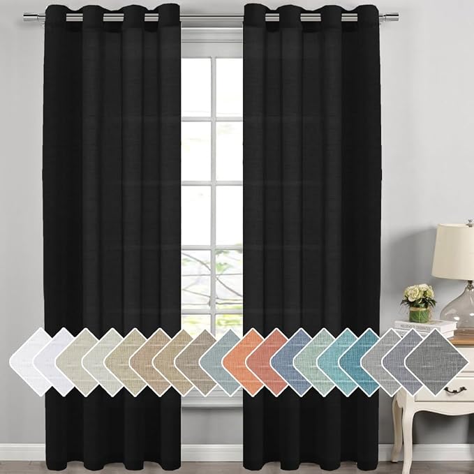 H.VERSAILTEX Linen Curtains Natural Blended Curtain Panels by HVERSAILTEX