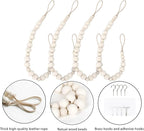 4 Pcs Wood Bead Curtain Tiebacks Curtain Ties Curtain Holdbacks Curtain Tie - Image 5