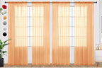 SpaceDresser Beige Sheer Curtains 4 Panels Rod Pocket Semi-Sheer Curtain 63 by SpaceDresser
