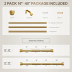 Lootkell 2 Pack Gold Curtain Rods Set - Image 9