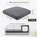 Newwiee 8Pcs Patio Cushion Covers Stretch Outdoor Cushion Cover Replacement - Image 2