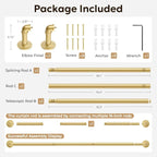 Zeerobee Curtain Rods for Windows 32 to 48, 1 Inch Industrial Wrap Around Gold - Image 7