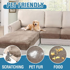 H.VERSAILTEX Velvet Stretch Sectional Couch Covers 3 Pieces Sofa Seat Cushion - Image 3