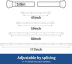 Small Curtain Rods for Windows 30" to 45" 5/8 Inch Standard Decorative Black - Image 4