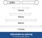 Small Curtain Rods for Windows 30" to 60" 5/8 Inch Standard Decorative Brown - Image 4