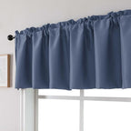 Chyhomenyc Denim Blue Valances for Window, Room Darkening Short Curtains for - Image 8