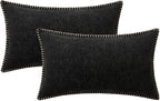 MIULEE Pack of 2 Couch Throw Pillow Covers 12x20 Inch Black Farmhouse - Image 6