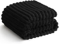 HIMEET Black Ribbed King Size Blanket by Unknown