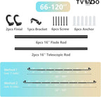 TVWOO Black Wrap Around Curtain Rods:5/8" Small Blackout Adjustable Window - Image 8