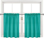 DWCN Teal Sheer Curtains for Kitchen Windows - Image 9