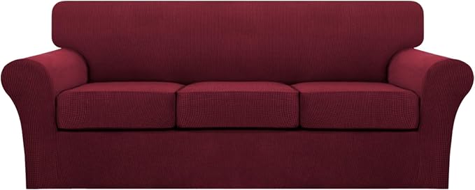 Turquoize 4 Piece Sofa Covers for 3 Cushion Couch Sofa Slipcover Soft Couch by Turquoize