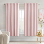 MIULEE Baby Pink Back Tab Blackout Curtains 63 Inch Length 2 Panels Set by MIULEE