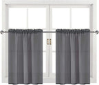 DWCN Dark Grey Sheer Curtains for Kitchen Windows - Image 9