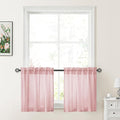 HOMEIDEAS Non-See-Through Light Pink Privacy Sheer Curtains, 30 X 24 Inches by HOMEIDEAS