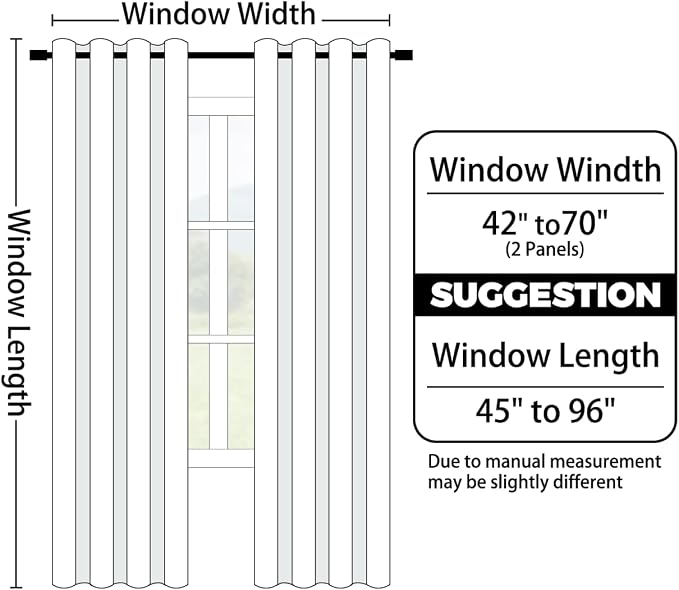 Yakamok Thermal Insulated Ombre Curtains 63 Inch Length 2 Panels, Room - Image 9