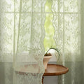 YJ YANJUN Vintage Lace Curtains -Victorian Floral Sage Green 102 inches Curtains by YJYANJUN