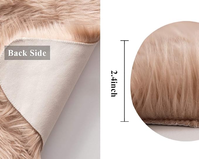 MIULEE Fluffy Rug Soft Shaggy Faux Fur Area Rug Luxury Plush Sheepskin Carpet - Image 2