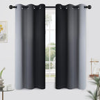 Yakamok Light Blocking Ombre Curtains, Room Darkening Grommet Window Drapes - Image 2