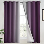 Yakamok 100% Blackout Curtains 63 Inch Length 2 Layers, Light Blocking Thermal by Yakamok