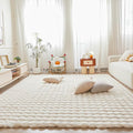 Creamy White Rabbit Plush Rug 6'x9', Fluffy Faux Fur Shaggy Area Rug by CHOVY