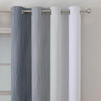Estelar Textiler Grayish White and Grey Blackout Curtains - Image 3
