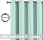 Yakamok Wide Thermal Blackout Patio Door Curtain Panel, Aqua Grommet Sliding - Image 2