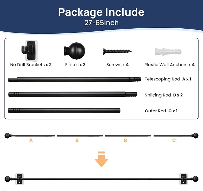 ENJOYBASICS No Drill Curtain Rods - Image 8