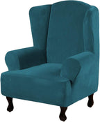 H.VERSAILTEX Wingback Chair Covers Velvet Plush Wing Chair Slipcover 1 Piece by HVERSAILTEX
