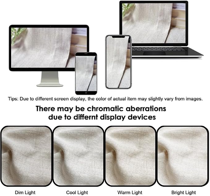 Faux Linen Kitchen Curtains 36 Inch Length Cafe Curtain Tiers - Image 6