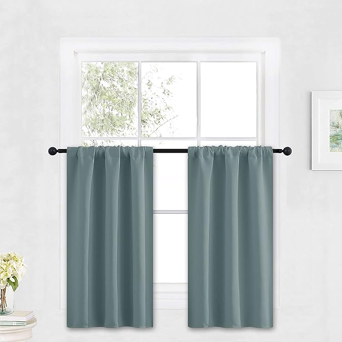 RYB HOME Kitchen Blackout Curtains Over Sink 36 inch Length, Rod Pocket Summer by RYBHOME