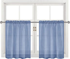 DWCN Sheer Curtains Semi Transparent Voile Rod Pocket Curtains - Image 9