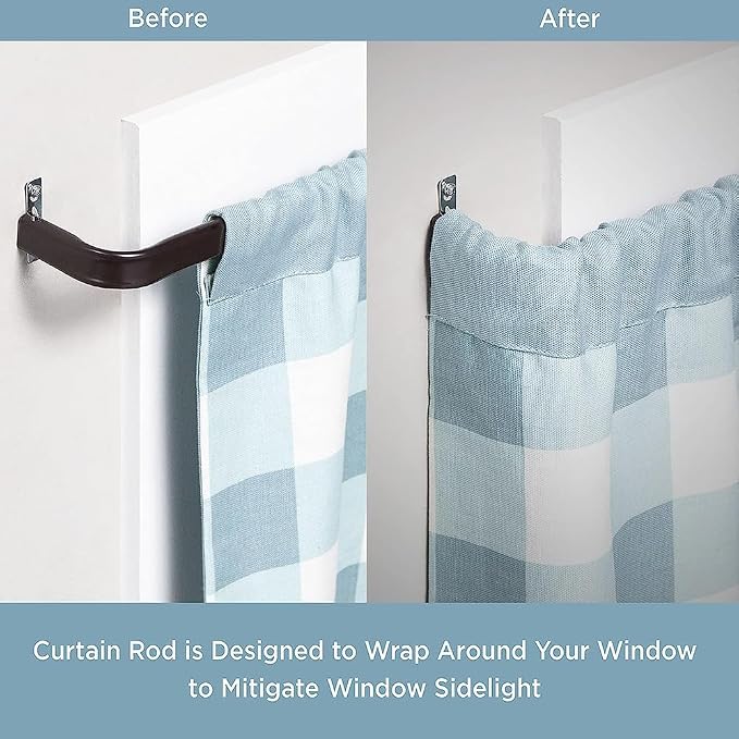 Blu-Pier Tech Heavy Duty Single Rod, Lock Seam Curtain Rod 18 to 28-Inch - Image 2
