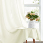 HOMEIDEAS Non-See-Through Ivory Privacy Sheer Kitchen Curtains, 30 X 36 Inches - Image 5