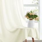 HOMEIDEAS Non-See-Through Ivory Privacy Sheer Curtains, 52 X 54 Inches Long 2 - Image 5