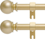 Gold Curtain Rods for Windows 28 to 60 Inch by Poskena