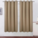 LEMOMO Blackout Curtains 66 x 72 Inch Long Natural Curtains Set of 2 Panels by Lemomo